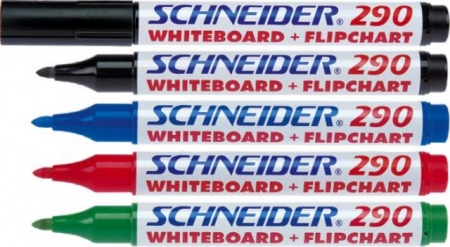 foto Marker whiteboard/flipchart Schneider - set 4 buc
