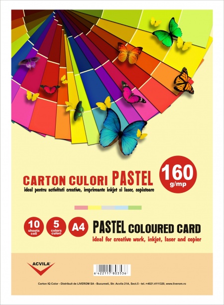 Carton Color 160g/mp - culori pastel - CLICK AICI PENTRU DETALII